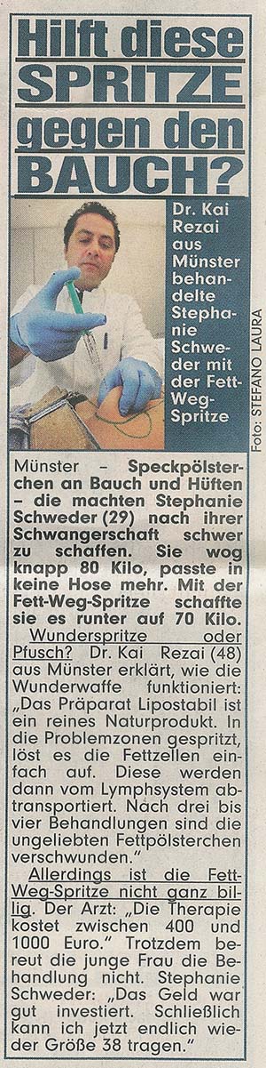 Hautarzt Münster Dr. Med. Kai Rezai Fett-Weg-Spritze - Hautarzt-Teneriffa Dr. Kai Rezai